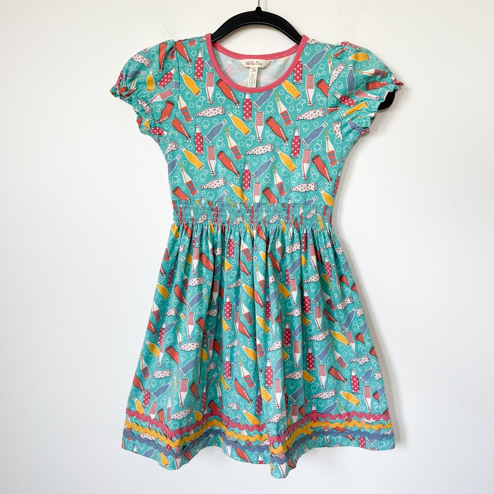 Matilda Jane Wonderment Soda-Lightful Dress Girls 8 Blue Pink‎